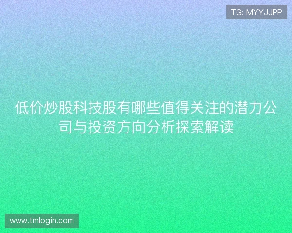 低价炒股科技股有哪些值得关注的潜力公司与投资方向分析探索解读